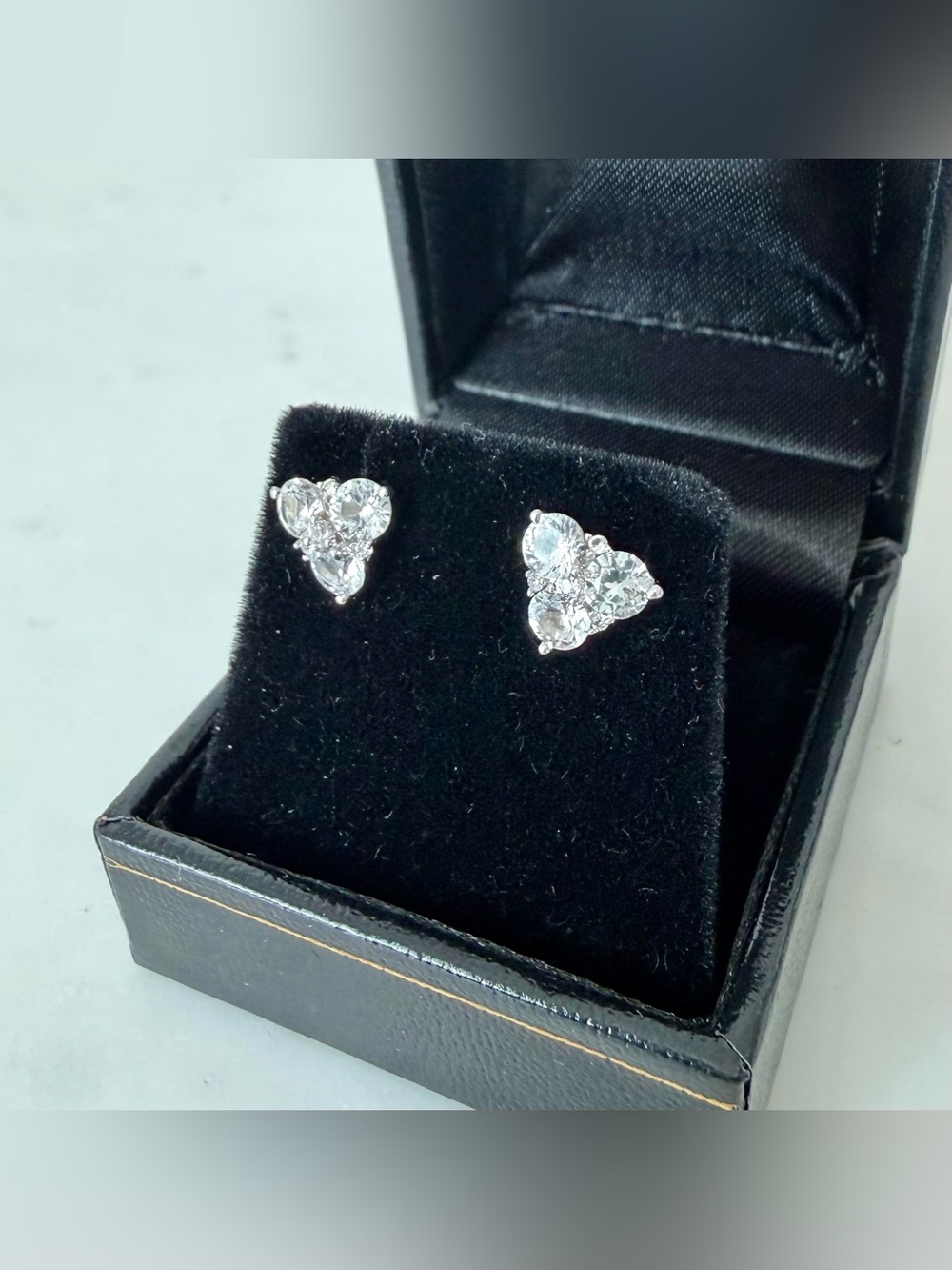 Lab sapphire earrings - like new!